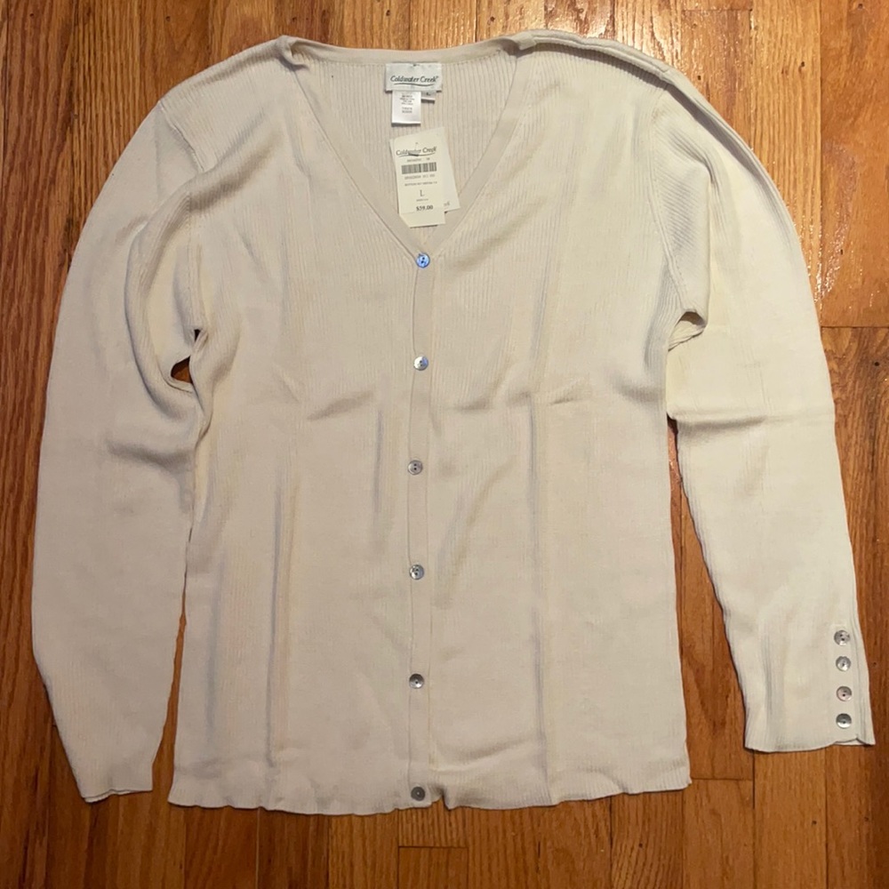 White cardigan